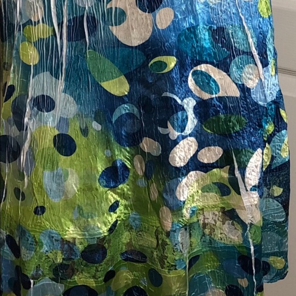 Komarov Geometric Stretch Pleated A Line Dress - Picture 2 of 6